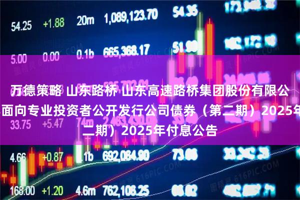万德策略 山东路桥 山东高速路桥集团股份有限公司2024年面向专业投资者公开发行公司债券（第二期）2025年付息公告